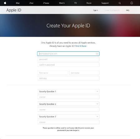Регистрация в App Store или использование существующего аккаунта
