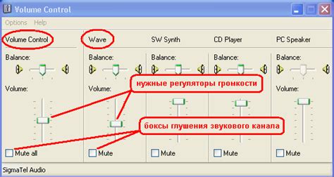 Регулировка уровней звука и громкости