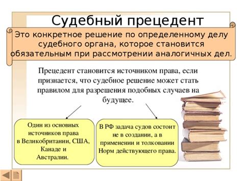 Роль прецедентов в толковании решений судейских органов