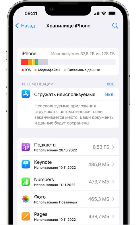 Ручная очистка хранилища данных на мобильном устройстве Apple 11