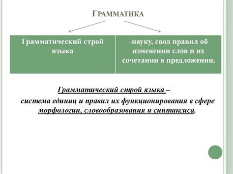 Система грамматического обозначения различных составляющих русского языка
