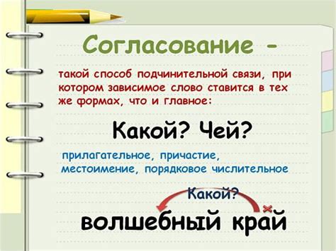 Согласование рода, числа и падежа