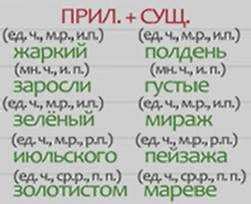 Сопоставление прилагательных с существительными: ожидаемые сочетания и правила согласования