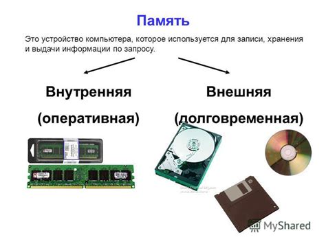 Существенные отличия в использовании оперативной и внешней памяти
