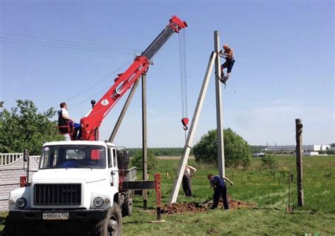 Установка и подключение деревянных столбов для опор