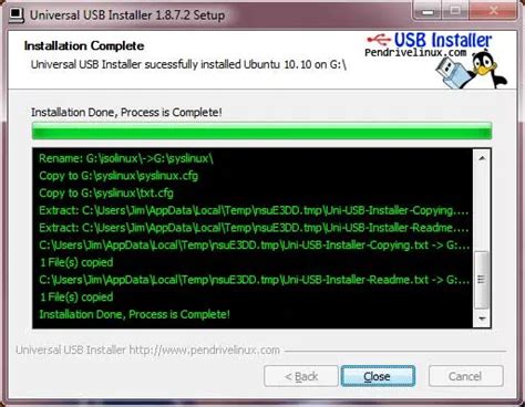 Установка приложения с помощью USB-накопителя