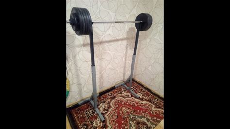 Установка штанги на стойки