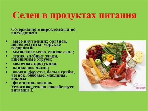 Функции микроэлемента в организме