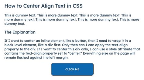 Центрированная граница с использованием свойства text-align
