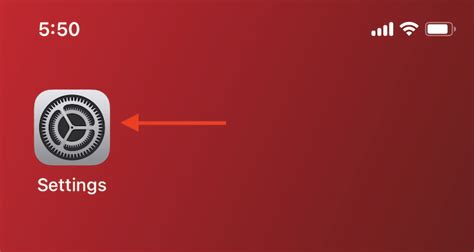 Шаг 1: Открыть "Настройки" на iPhone или iPad