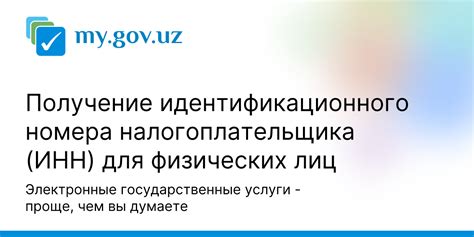 Шаг 3: Заполнение необходимых данных для получения идентификационного номера