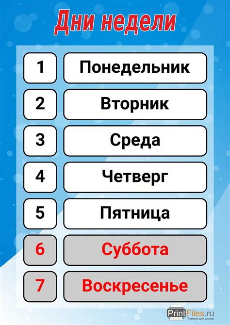 Шаг 4: Определение дней недели для автоматического отключения