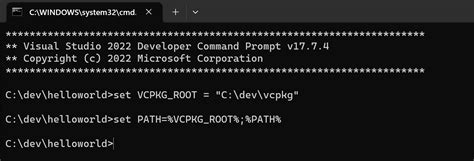 Шаг 4: Установка пакетов с использованием vcpkg