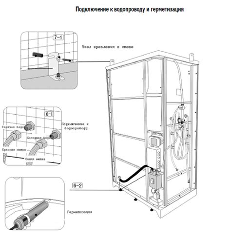 Этапы подключения электропитания для работы душевой кабины