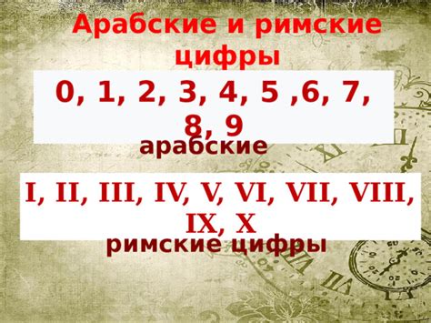 Арабские и римские цифры