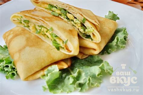 Блины с начинкой из сыра и зелени