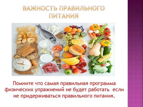 Важность правильного пищевого режима