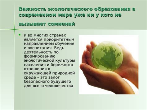 Важность экологического воспитания и образования