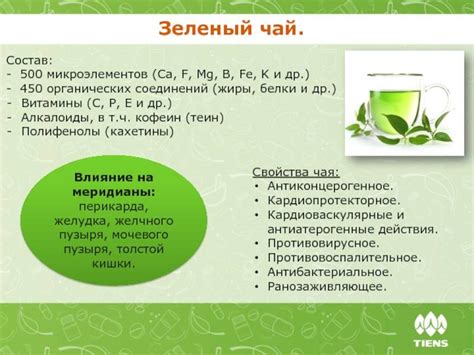 Витамины и минералы, содержащиеся в зеленом чае