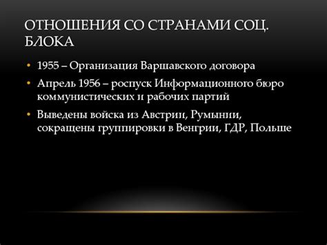 Влияние выхода Албании на отношения со странами-членами Варшавского договора