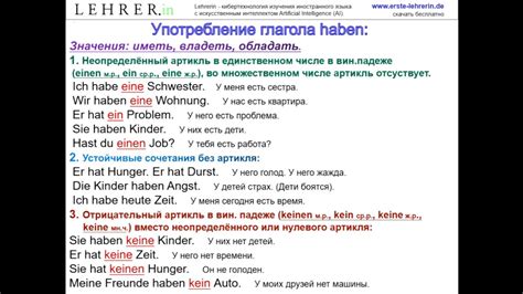 Глаголы haben и sein: основная информация