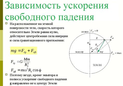 Зависимость силы тяжести от расстояния