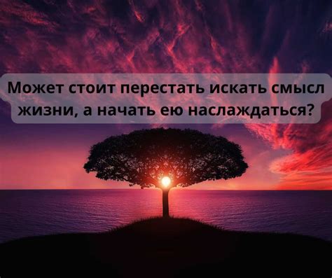 Задуматься о смысле жизни
