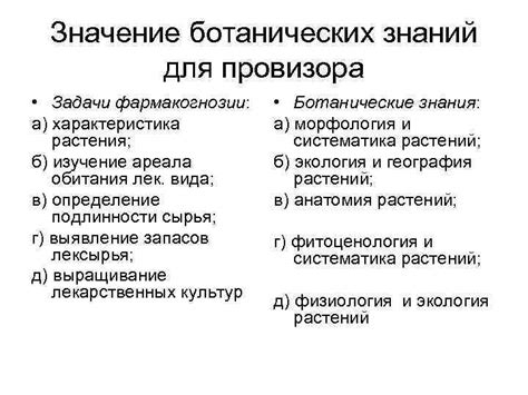 Значение ботанических знаний в других науках