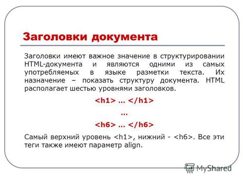 Значение заголовков в HTML