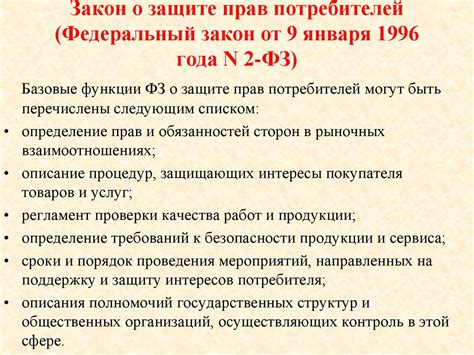 История принятия Федерального закона О защите прав потребителей 230-ФЗ