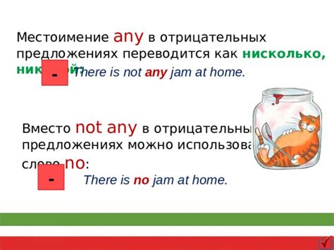 Как использовать any в отрицательных предложениях