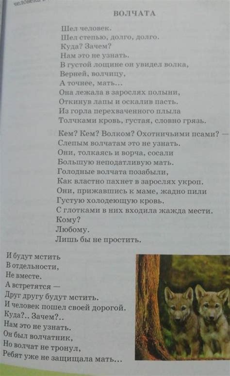 Ключевые моменты стихотворения