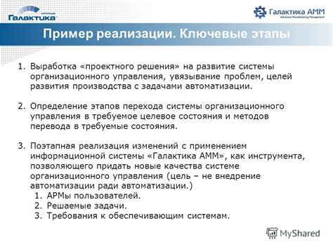 Ключевые шаги проектного способа решения проблем