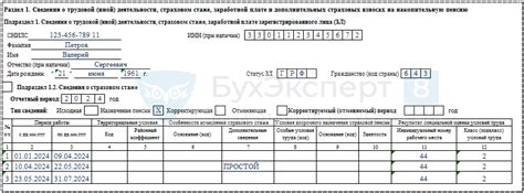 Когда заполняется подраздел 1 в ЕФС 1