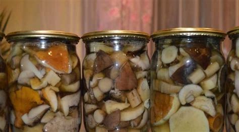 Маринованные грибы и их срок годности