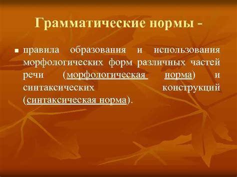Морфологическая сущность и грамматические отношения