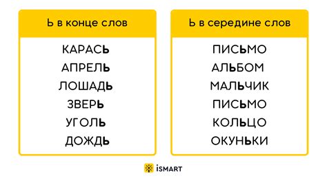 Мягкий знак на конце слова или перед гласной: правила