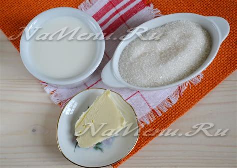 Необходимые ингредиенты для сгущенки
