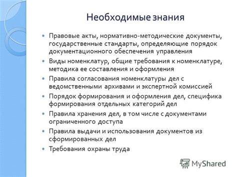 Необходимые правовые требования