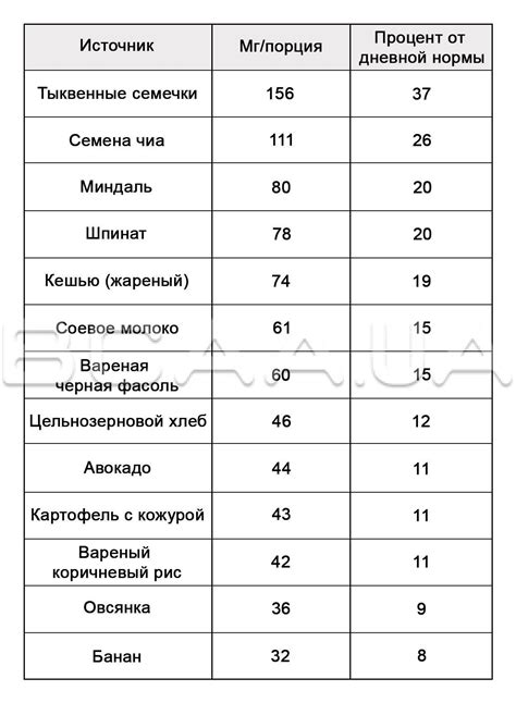 Норма употребления магния