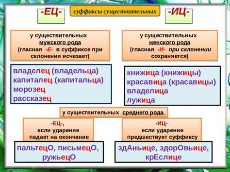 Нюансы выбора суффиксов для существительных мужского рода