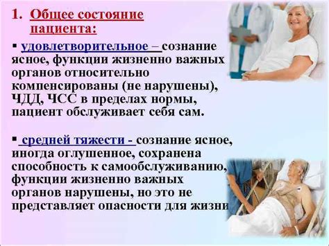 Общее состояние пациента