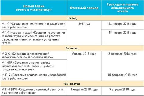 Основные требования и сроки сдачи отчетности
