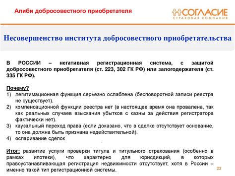 Основные характеристики действий добросовестного приобретателя