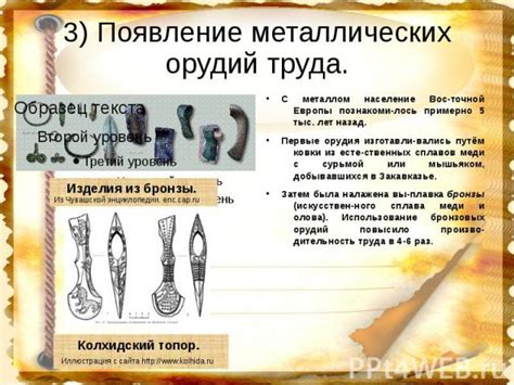 Первые появления металлических орудий