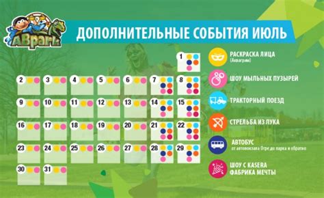 Планируемые мероприятия в парке