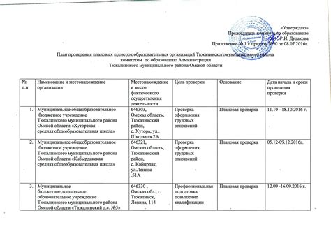 План проведения промежуточной ревизии