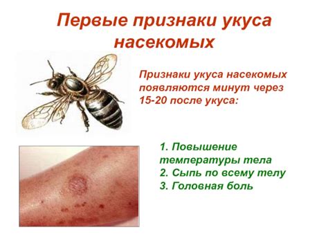 Повышение температуры после укуса