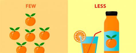 Практические примеры использования less и fewer