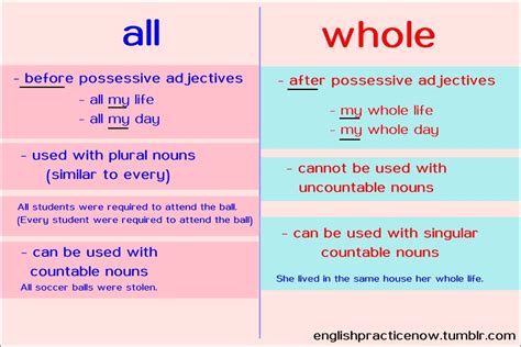 Примеры использования all и whole